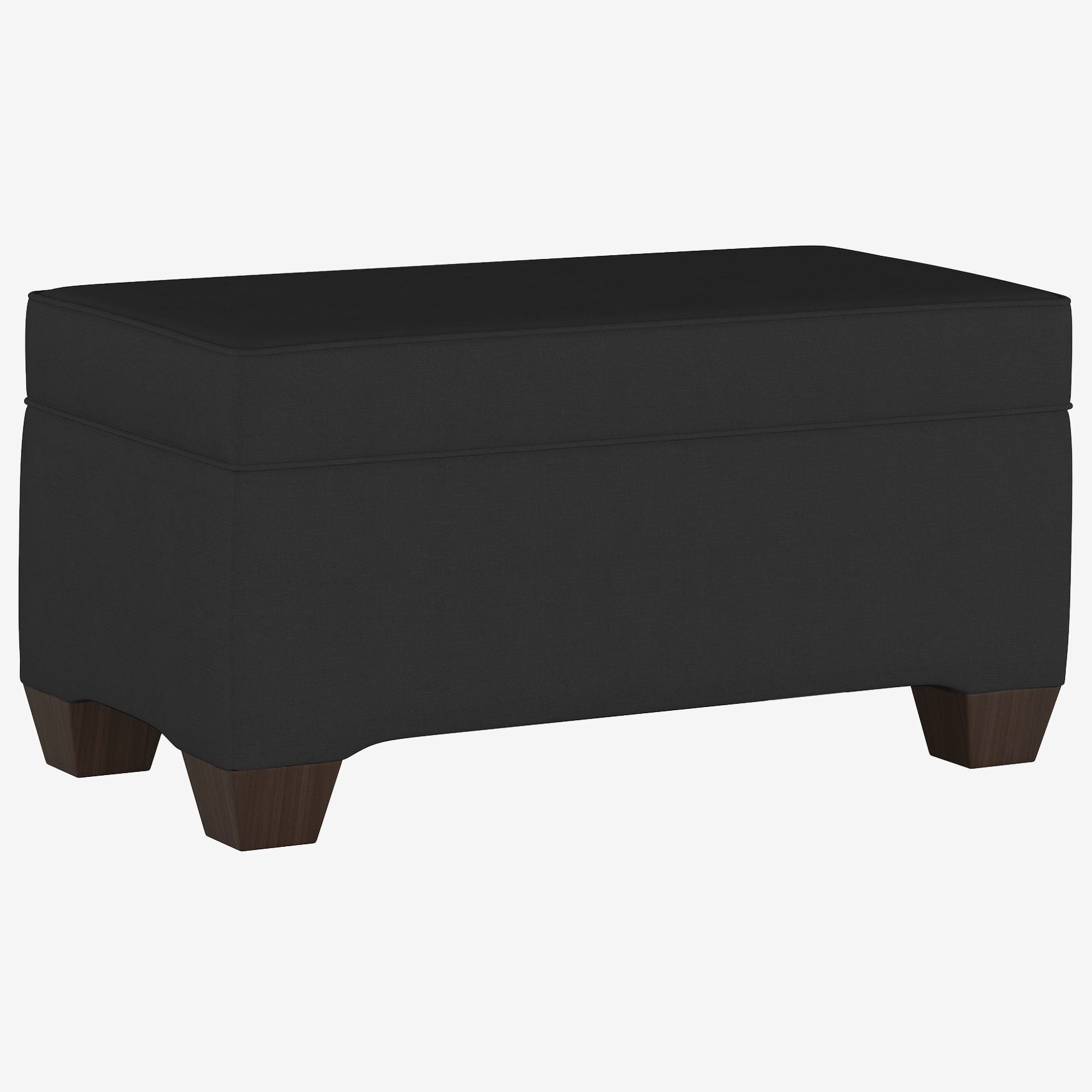 Upholstered Storage Bench in Linen, BLACK LINEN, hi-res image number 0