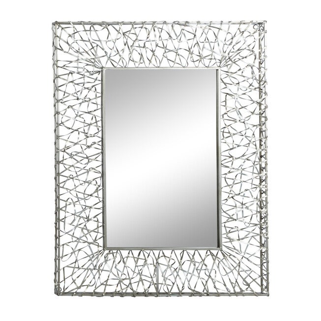 Silver Industrial Metal Wall Mirror, , alternate image number 3