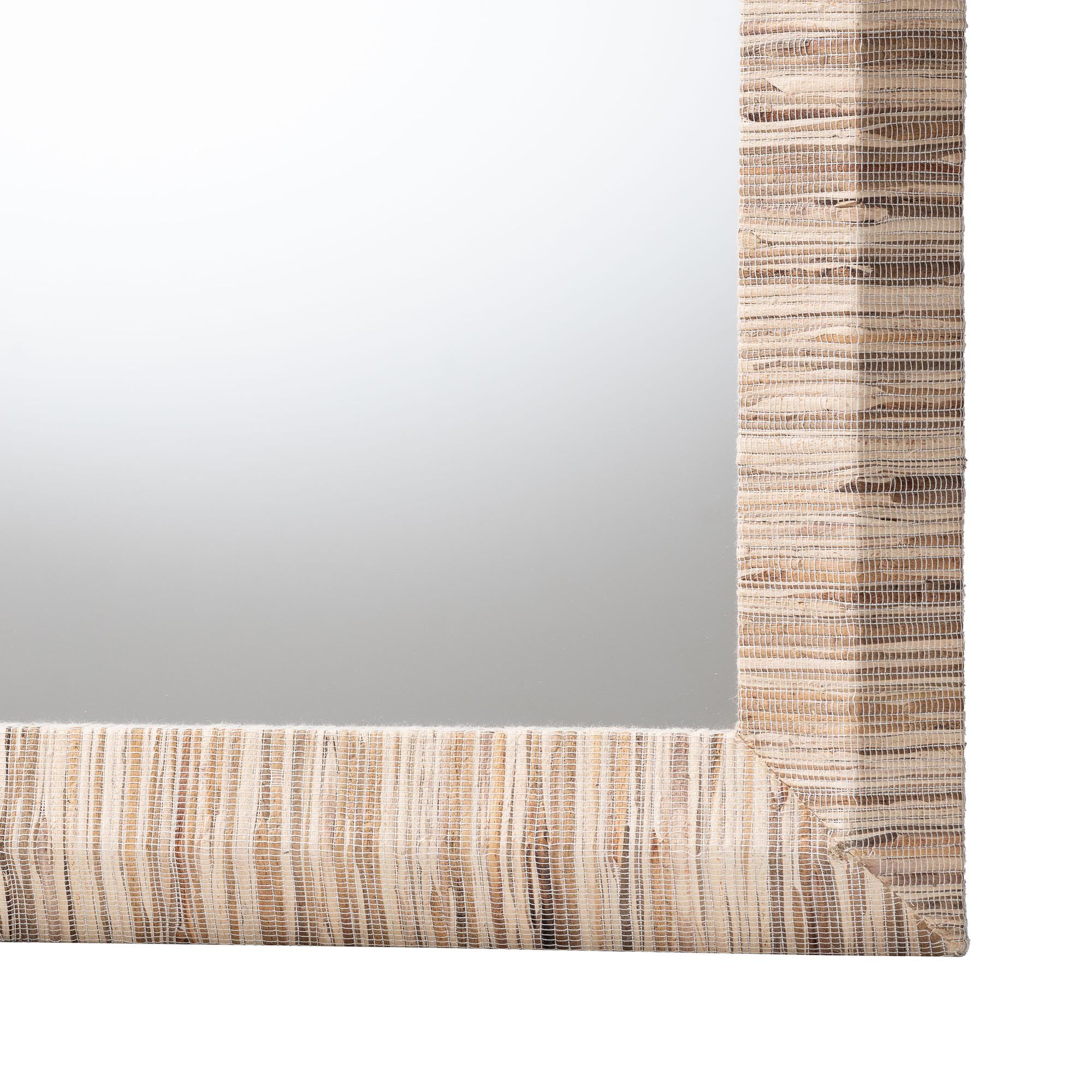 Adino Bohemian Woven Natural Grasscloth Square Accent Mirror, NATURAL, alternate image number 3