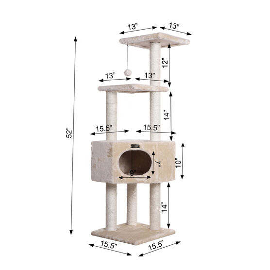 3 Tier Real Wood Cat Tree Scratch Furniture, , alternate image number null
