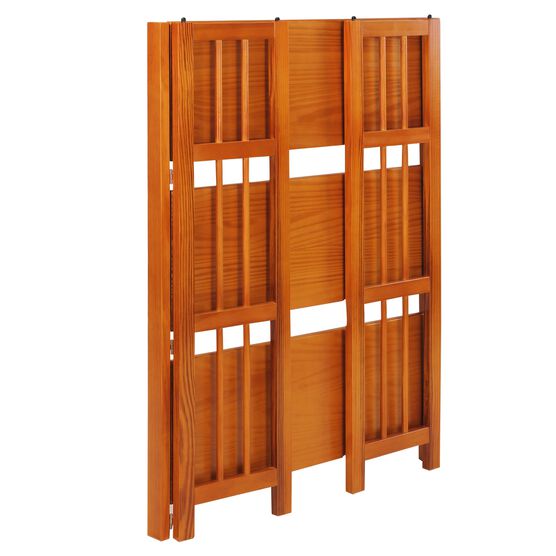 3-Shelf Folding Stackable Bookcase 27.5" Wide-Honey Oak, , alternate image number null