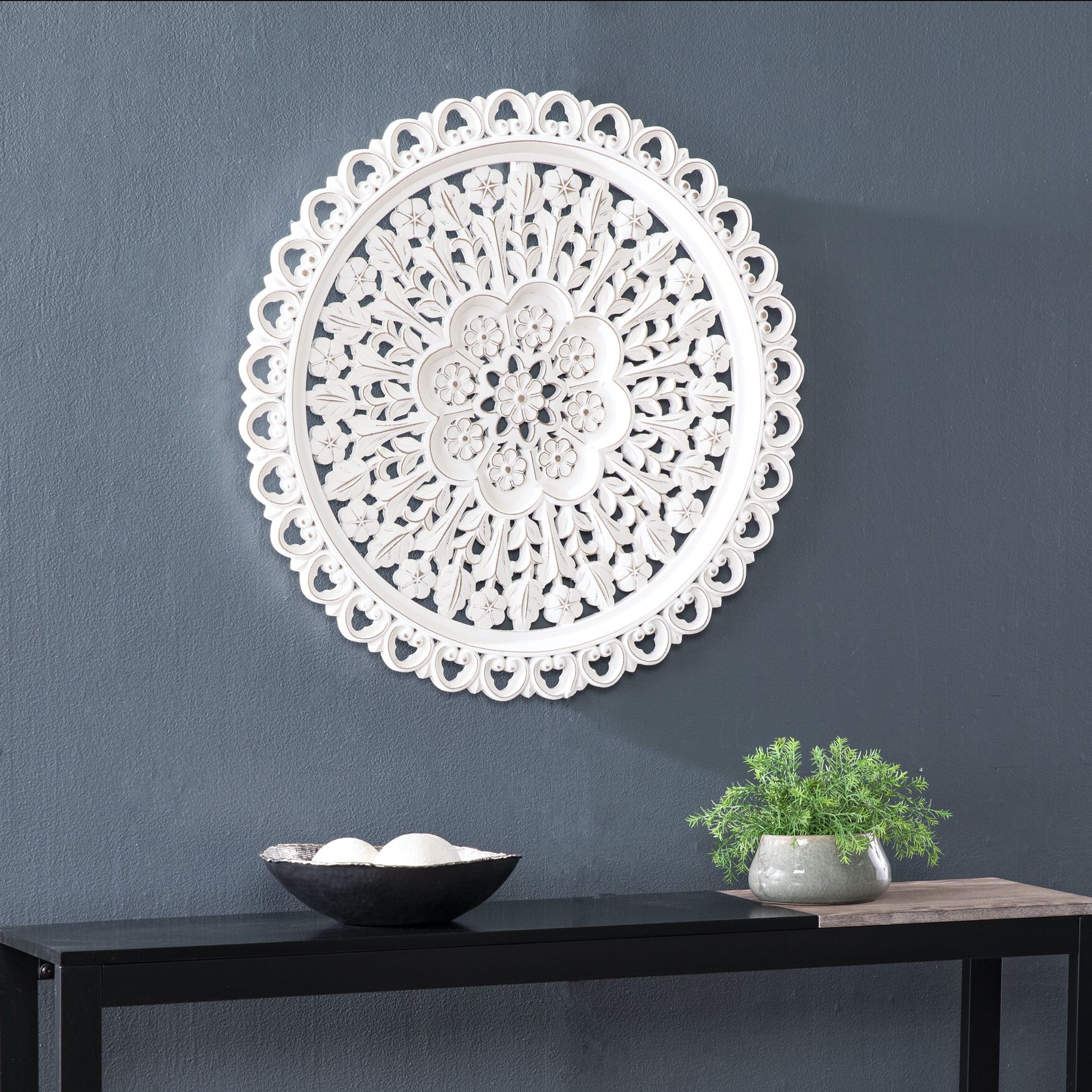 Sollison Carved Wall D&eacute;cor, WHITE, hi-res image number 0