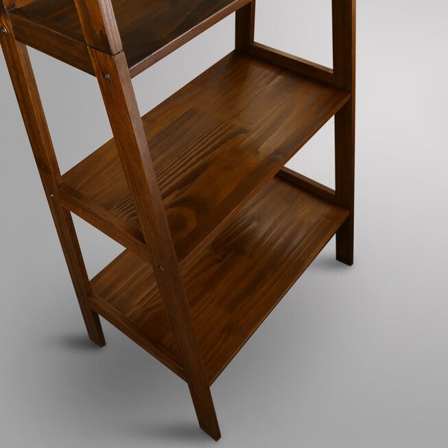 5-Shelf Ladder Bookcase-Warm Brown, , alternate image number 10
