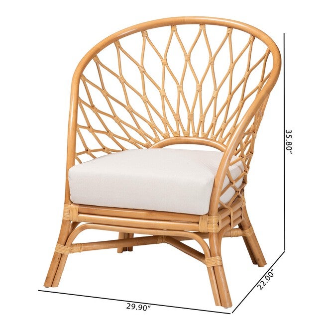 Emmeline Bohemian Honey Rattan Accent Chair, , alternate image number 8