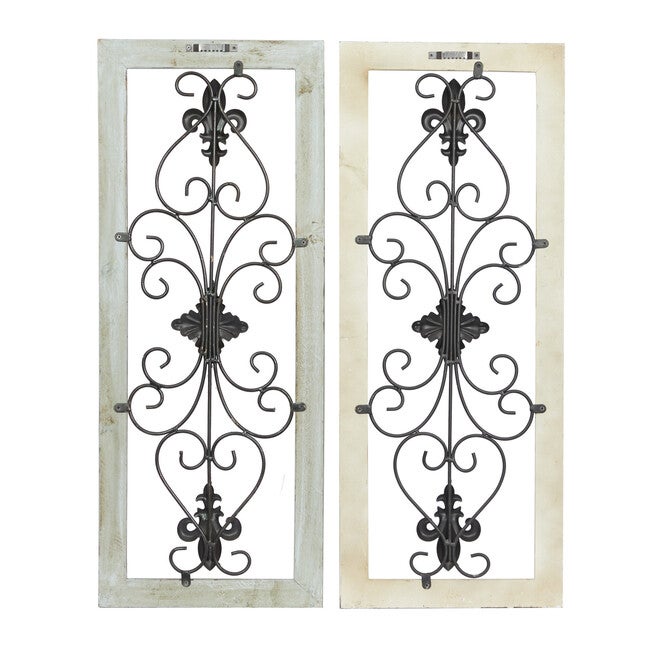 Set Of 2 Multi Colored Wood Rustic Wall Décor, , on-hover image number null