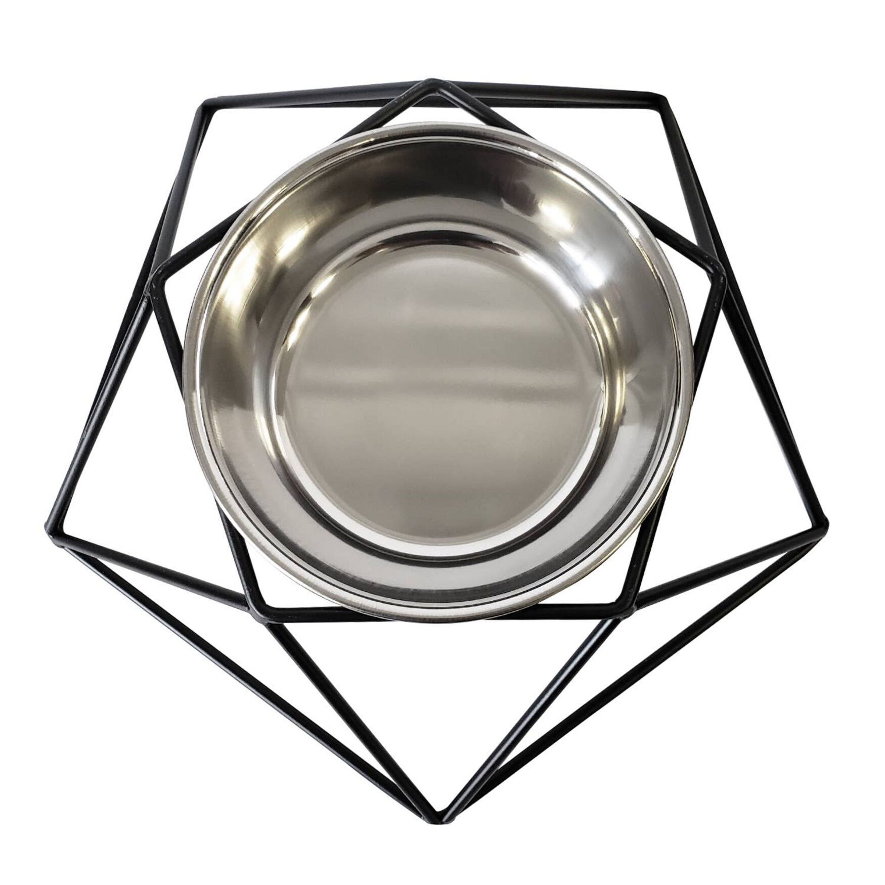 Eco-Friendly Elevated Geometric Single Dog Bowl Feeder, 24 OZ, hi-res image number 0