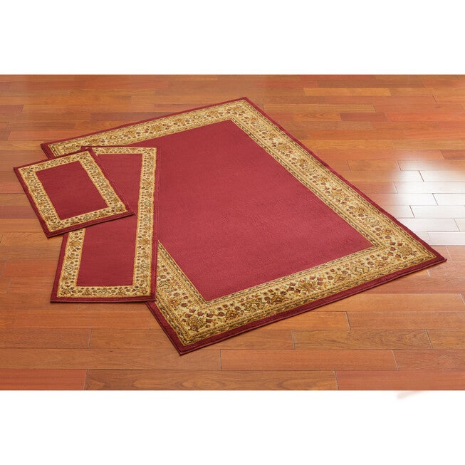 Decorative 3-Pc. Rug Set with Runner, RED IVORY, hi-res image number 0