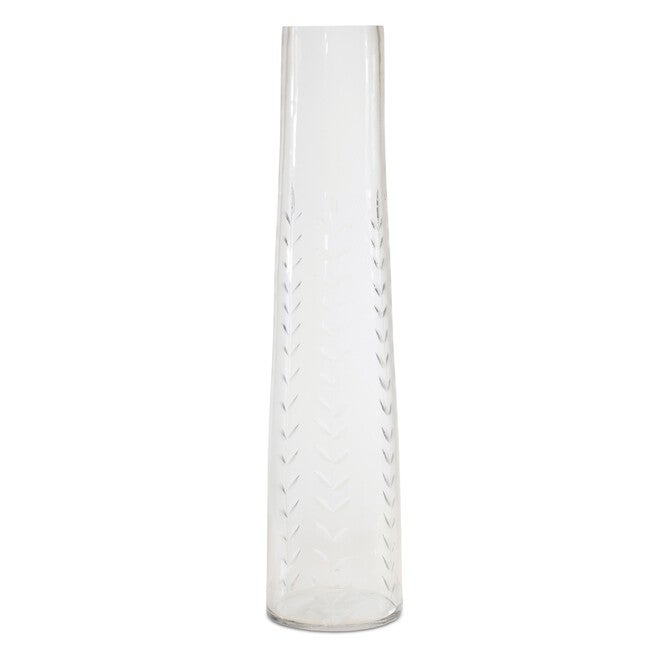 Etched Soda Lime Glass Vase 11.5 inchesH, CLEAR, hi-res image number null