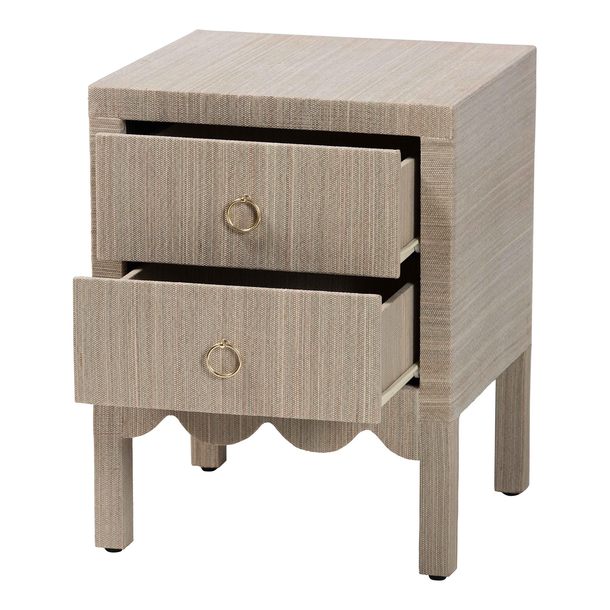 Juniper Grasscloth Nightstand, BEIGE, alternate image number 2