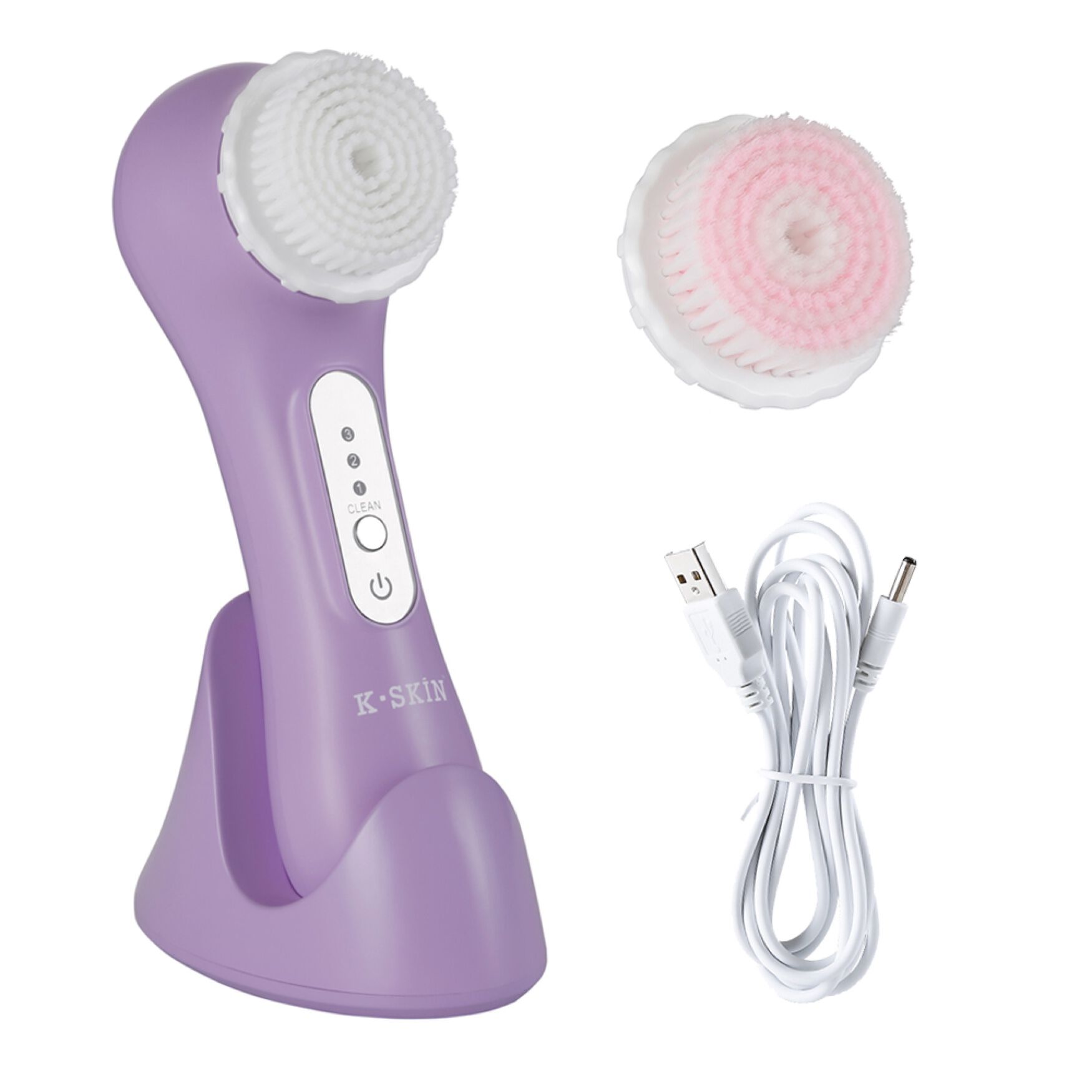 Facial Cleansing Massager, PURPLE, hi-res image number 0