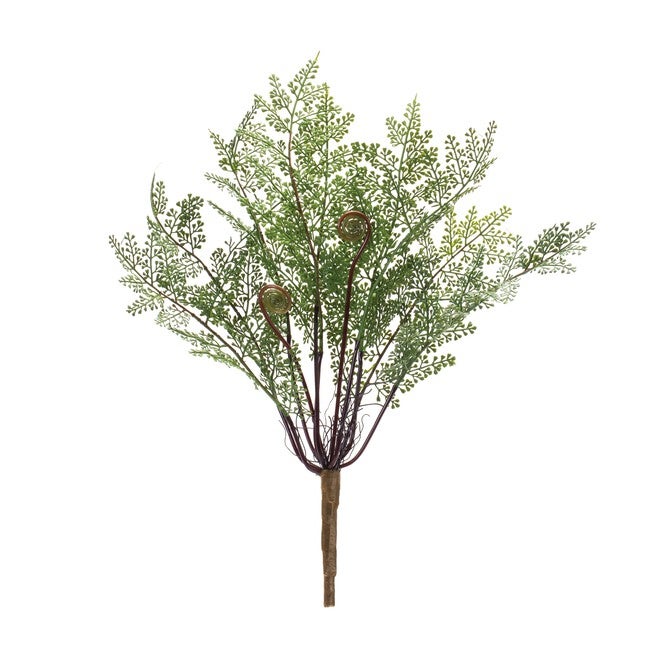 Fern Bush (Set of 2) 13 inchesH Plastic, GREEN/BROWN, alternate image number 1