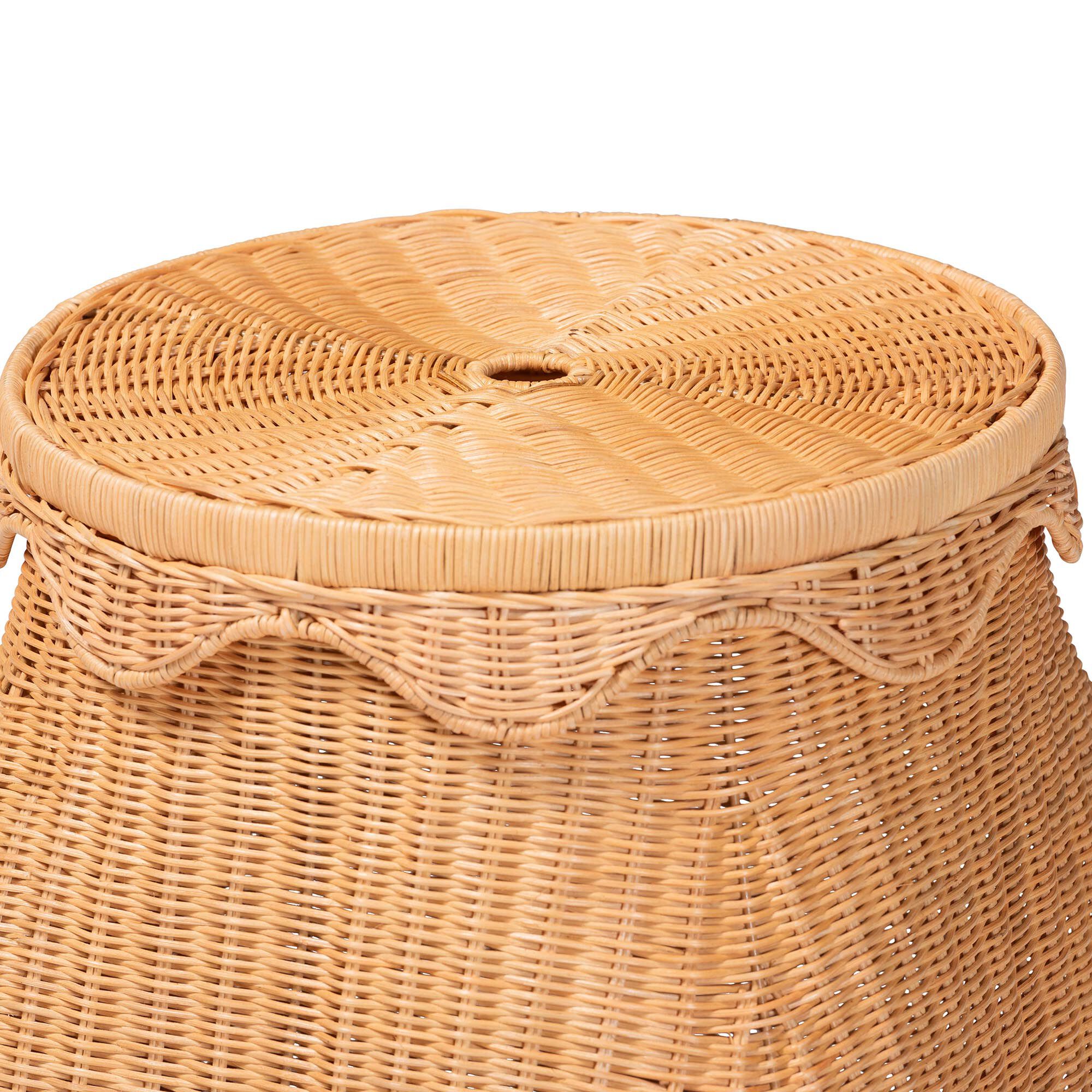 Ada Natural Rattan Laundry Hamper, HONEY, alternate image number 4
