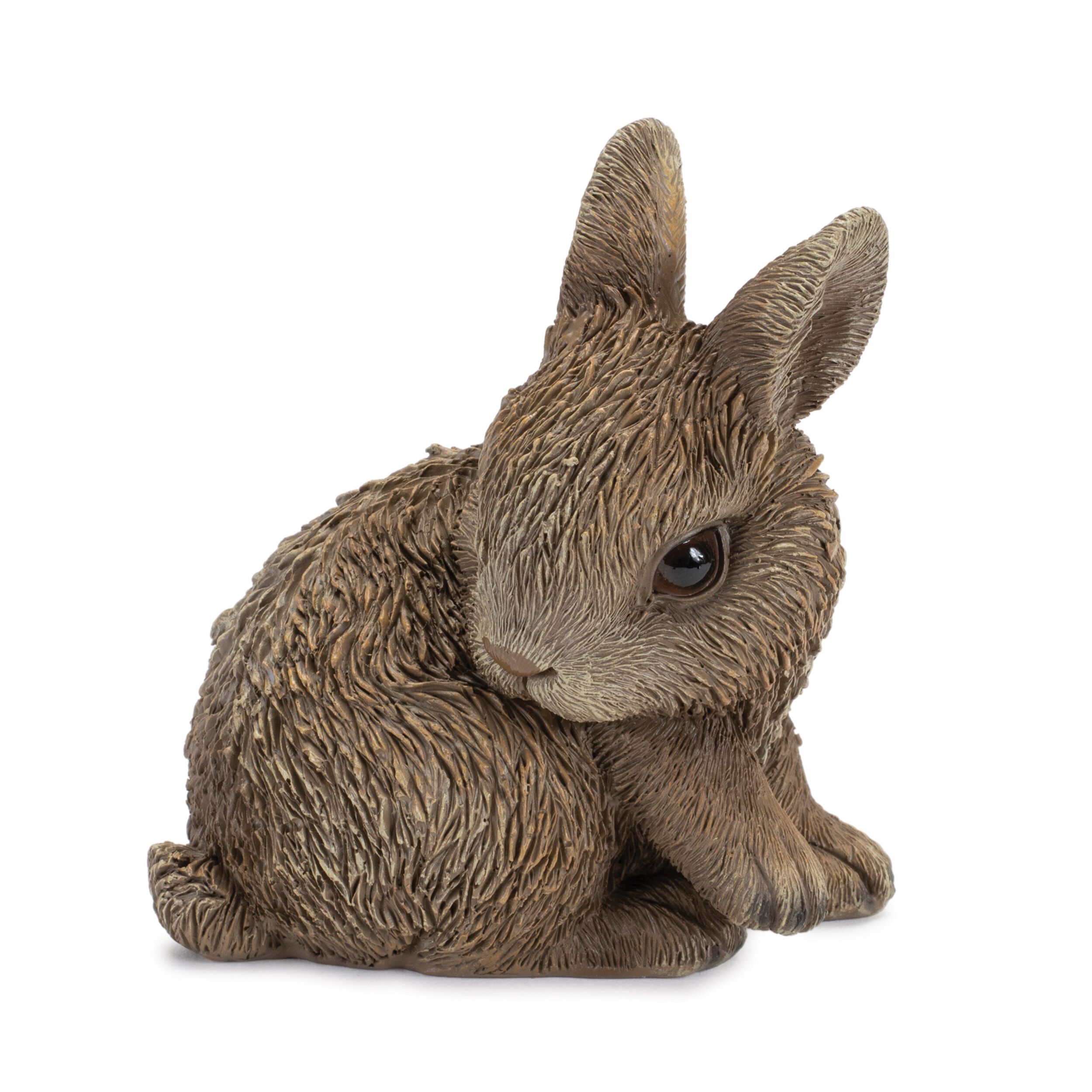 Mini Garden Bunny Rabbit Figurine (Set of 3), BROWN, alternate image number 1