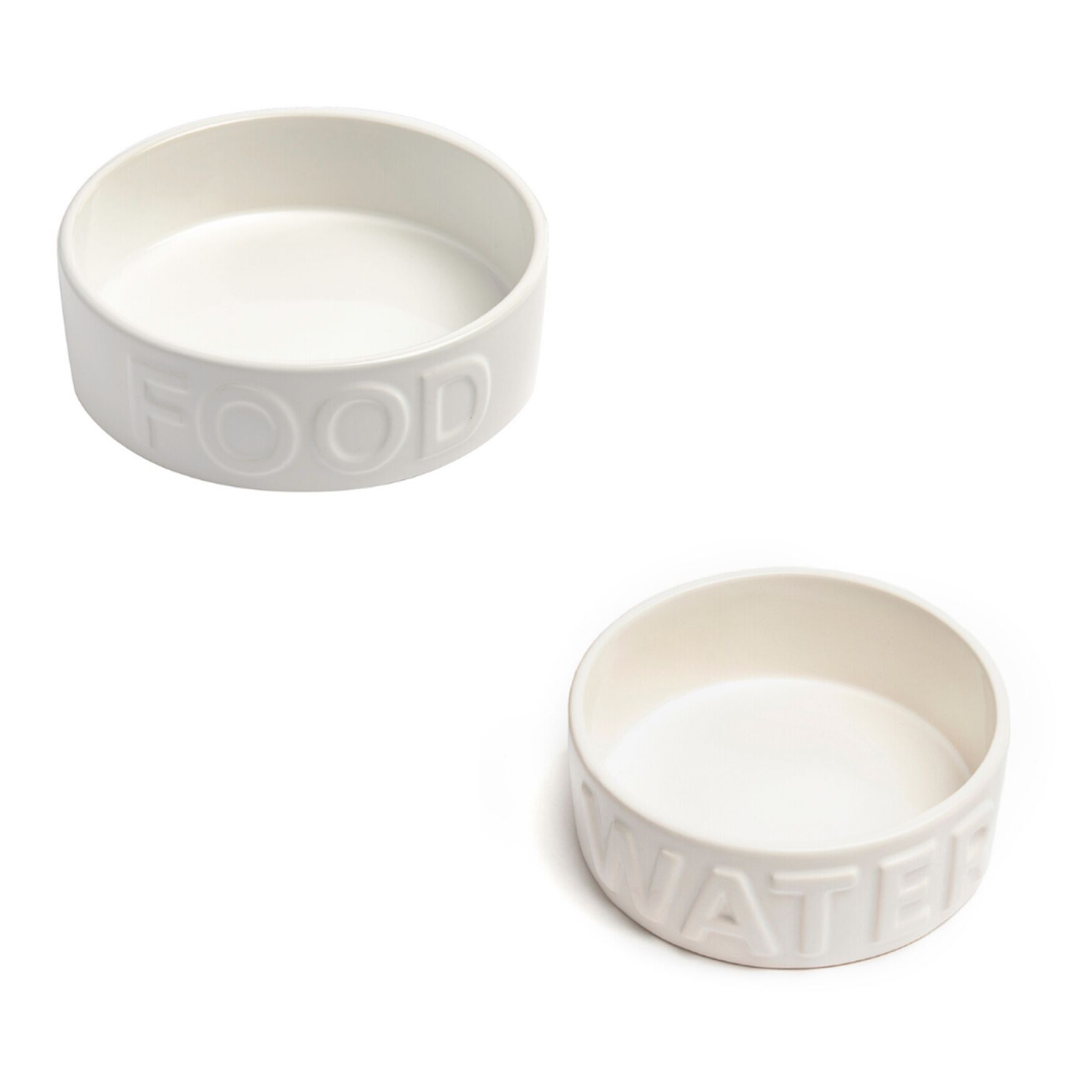 Set Of Classic Water And Food Pet Bowls Pet, WHITE, hi-res image number 0