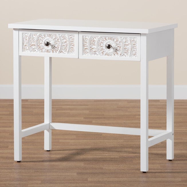 Yelena Classic And Traditional White Finished Wood 2-Drawer Console Table, , alternate image number 8