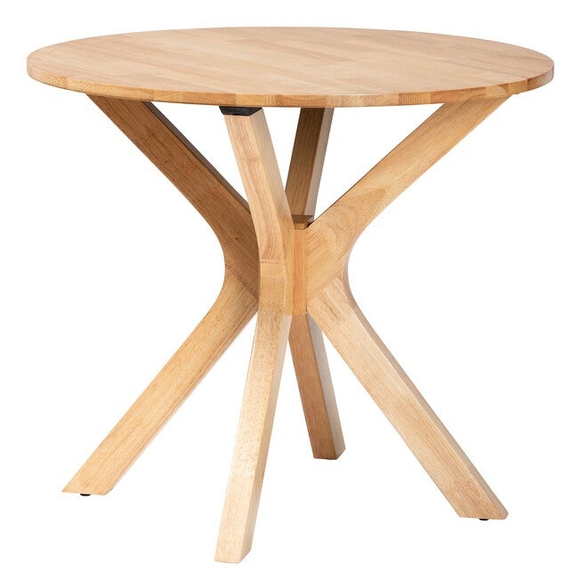 Kenji Modern Natural Brown Finished Wood 34-Inch-Wide Round Wood Dining Table, NATURAL BROWN, alternate image number 2