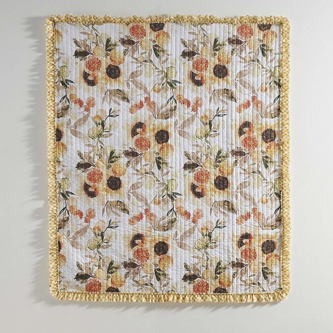 Somerset Ruffled Gingham Quilted Throw Blanket, , on-hover image number 1