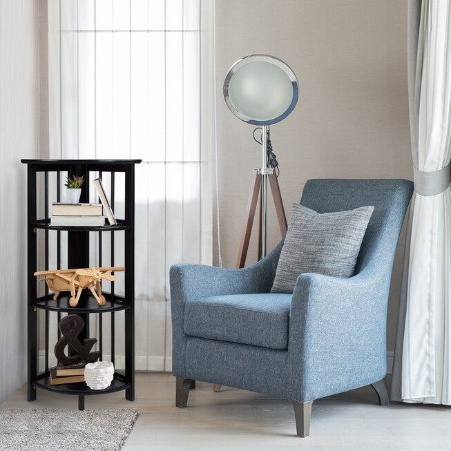 4-Shelf Corner Folding Bookcase-Black, , alternate image number 7