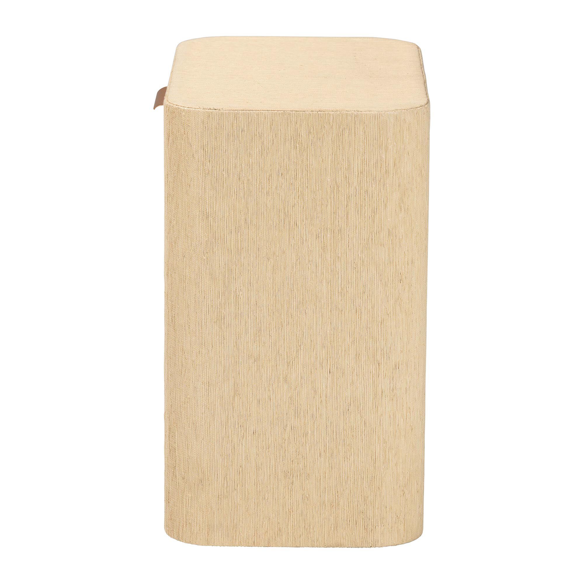 Beauford Grasscloth 1-Drawer Nightstand with Open Shelf, BROWN, alternate image number 4