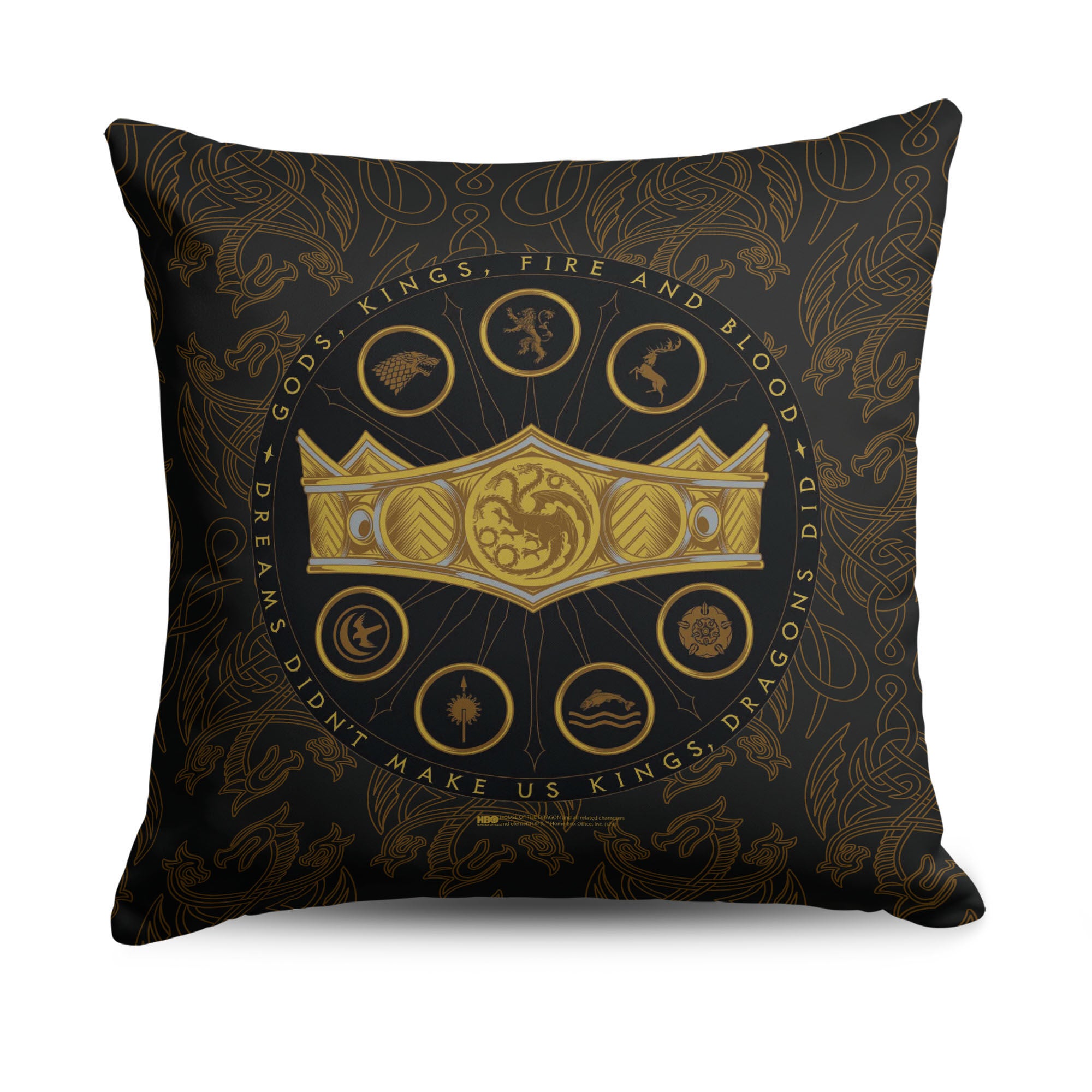Warner Bros. House of the Dragon Dragons Did Throw Pillow 18X18 Inches, HOUSE DRAGON, hi-res image number 0