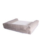 Bolstered Pet Bed Cushion With Memory Foam, Medium Ivory & Beige, , alternate image number null