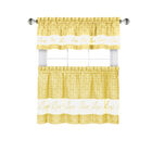 Live, Love, Laugh Window Curtain Tier Pair and Valance Set - 58x36, YELLOW, hi-res image number 0