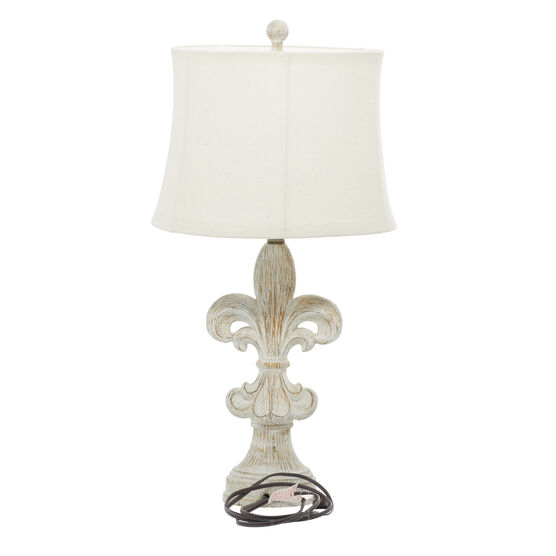 Set Of 2 White Polystone French Country Table Lamp, , on-hover image number null