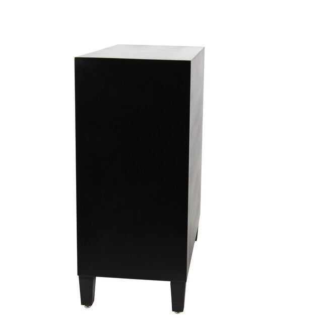 Modern Rectangular Black Wooden Crescent Moon Cabinet, 32 inchesH x 31 inchesL x 16 inchesW, , alternate image number 2
