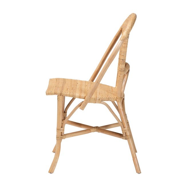 bali & pari Jaylyn Bohemian Natural Rattan Dining Chair, NATURAL, alternate image number null