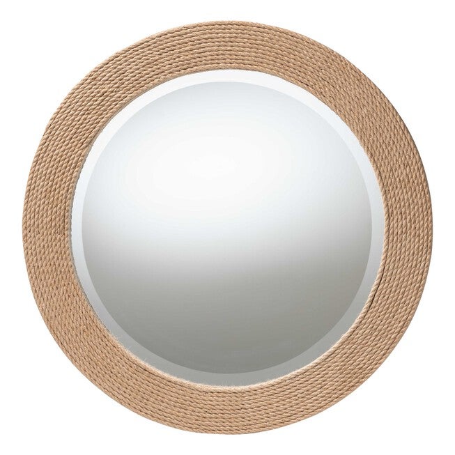 Nieva Round Woven Rope Mirror, NATURAL BROWN, alternate image number null