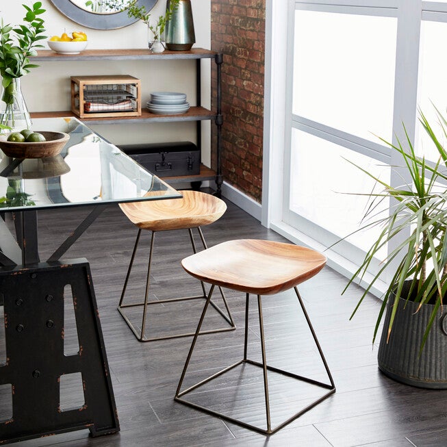 Brown Iron Rustic Stool, , alternate image number 6