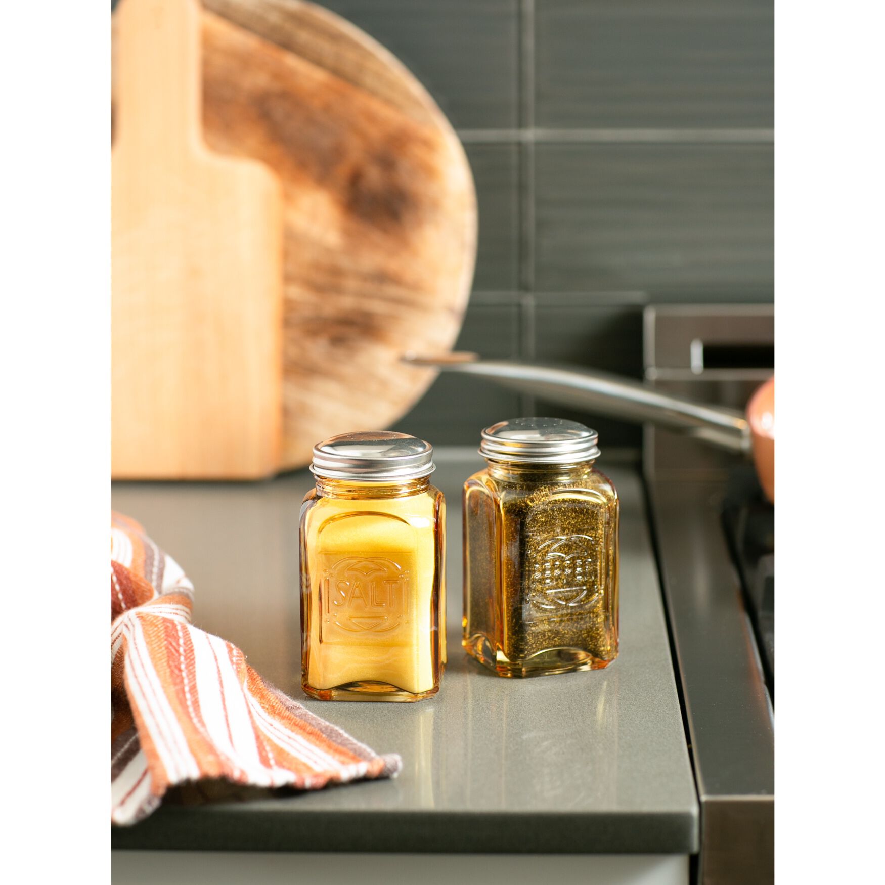 Retro Glass Salt & Pepper Set - Amber, , alternate image number 5