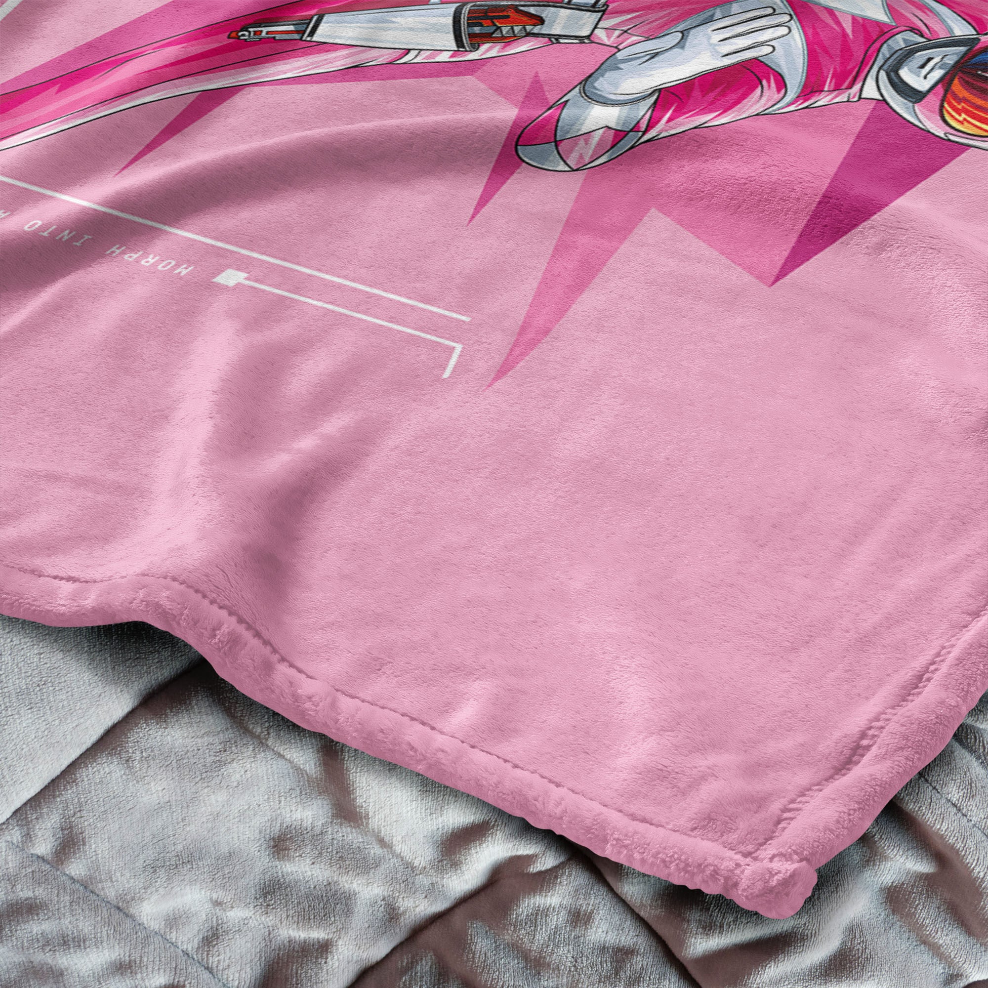 Hasbro Power Rangers Pink And Yellow Silk Touch Throw Blanket 40X50 Inches, POWER RANGER, alternate image number 4
