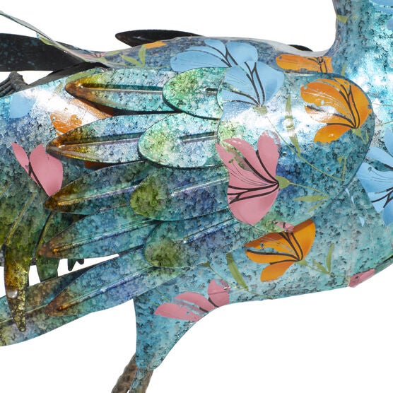 Turquoise Iron Eclectic Birds Garden Sculpture, , alternate image number null