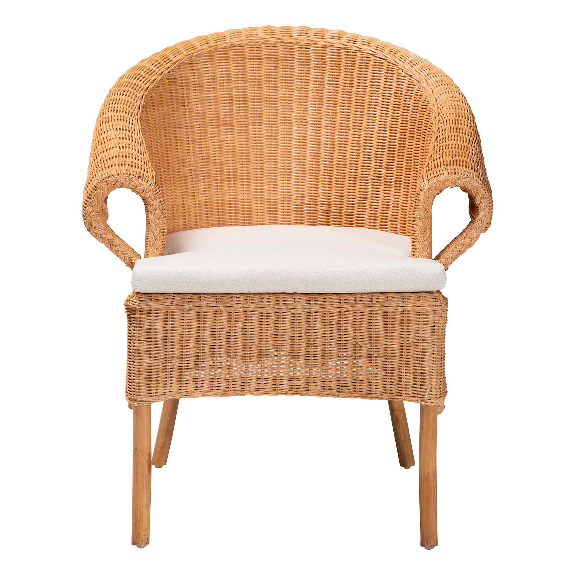 Tamara Bohemian Braided Honey Rattan Dining Chair, HONEY, alternate image number 2