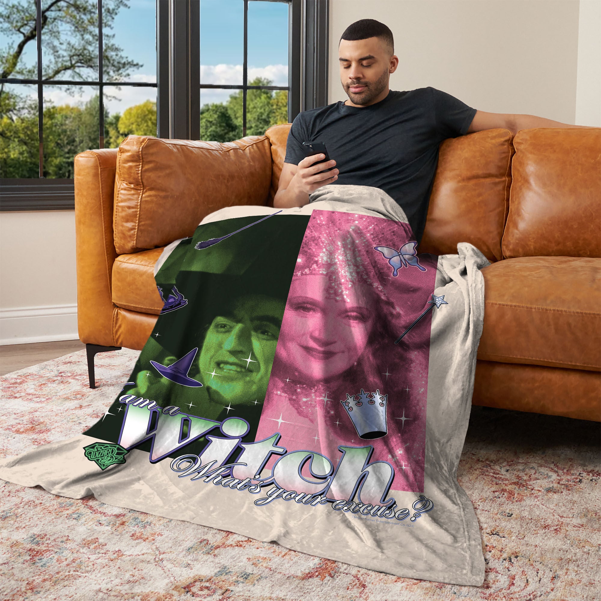 Warner Bros. The Wizard of Oz What's Your Excuse Silk Touch Throw Blanket 50x60 Inches, PINK, alternate image number 2