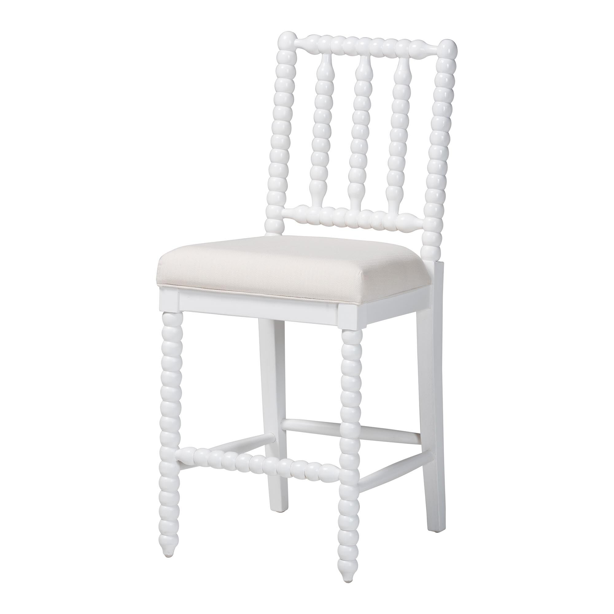 Deya Bobbin Counter Stool, WHITE, alternate image number 1