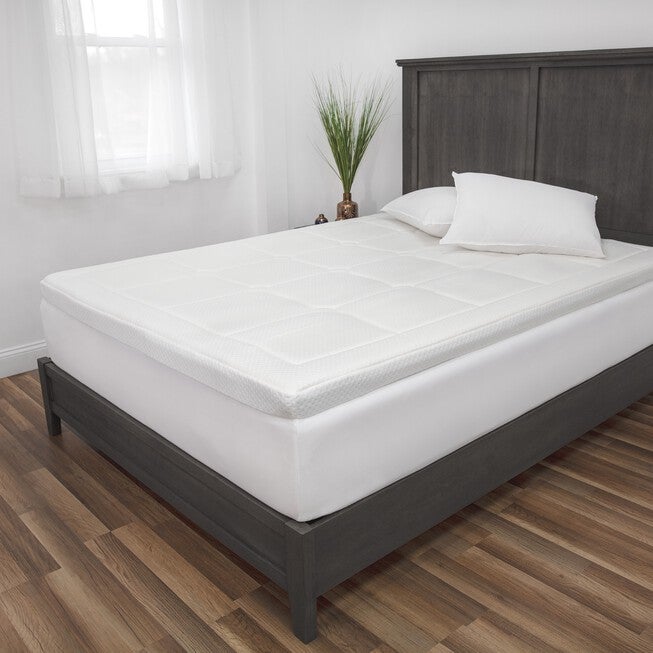 SensorPEDIC 3-Inch Majestic Gel-Infused Memory Foam Mattress Topper, WHITE, hi-res image number 0