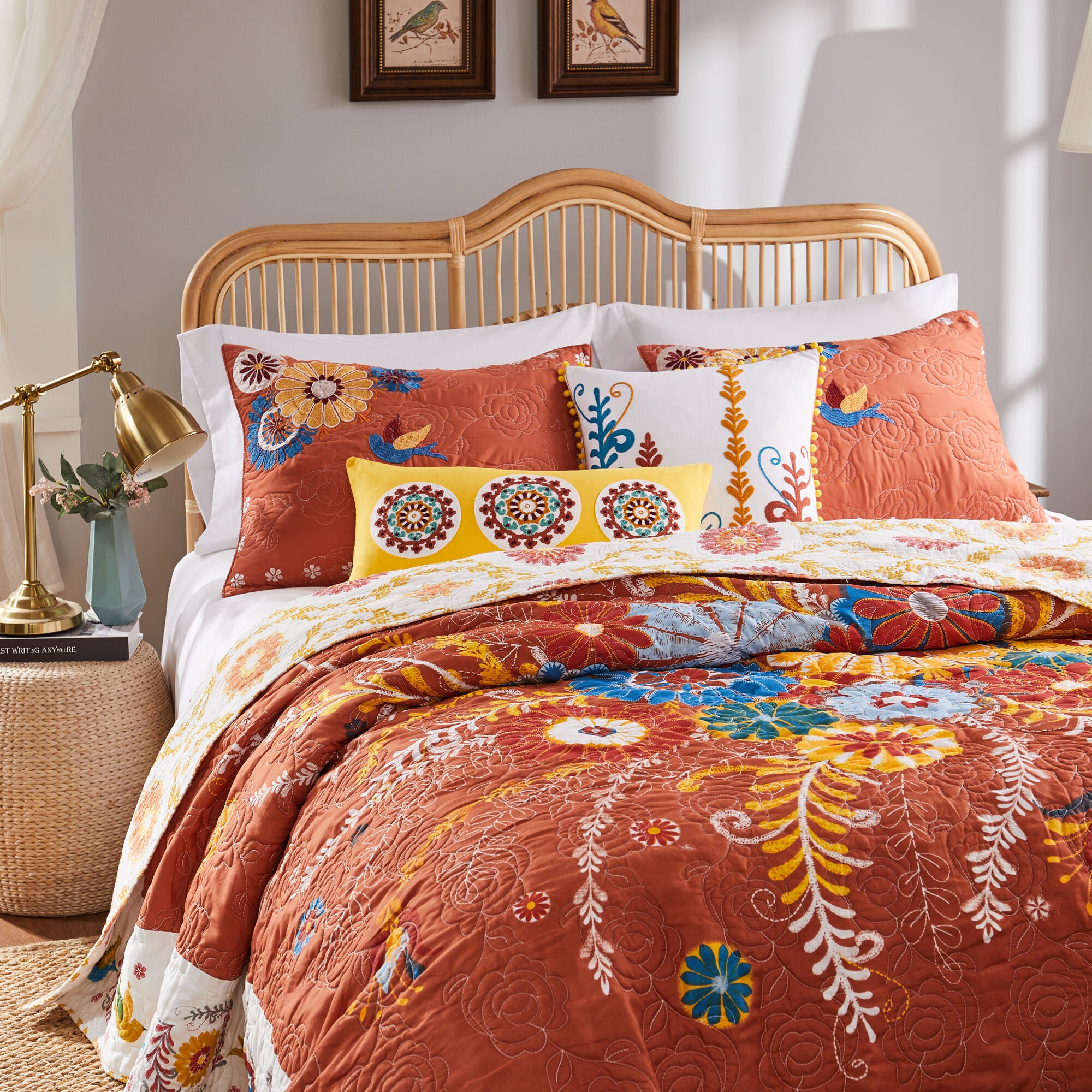 Topanga Cotton Quilted Bedspread Set, MULTI, alternate image number 3