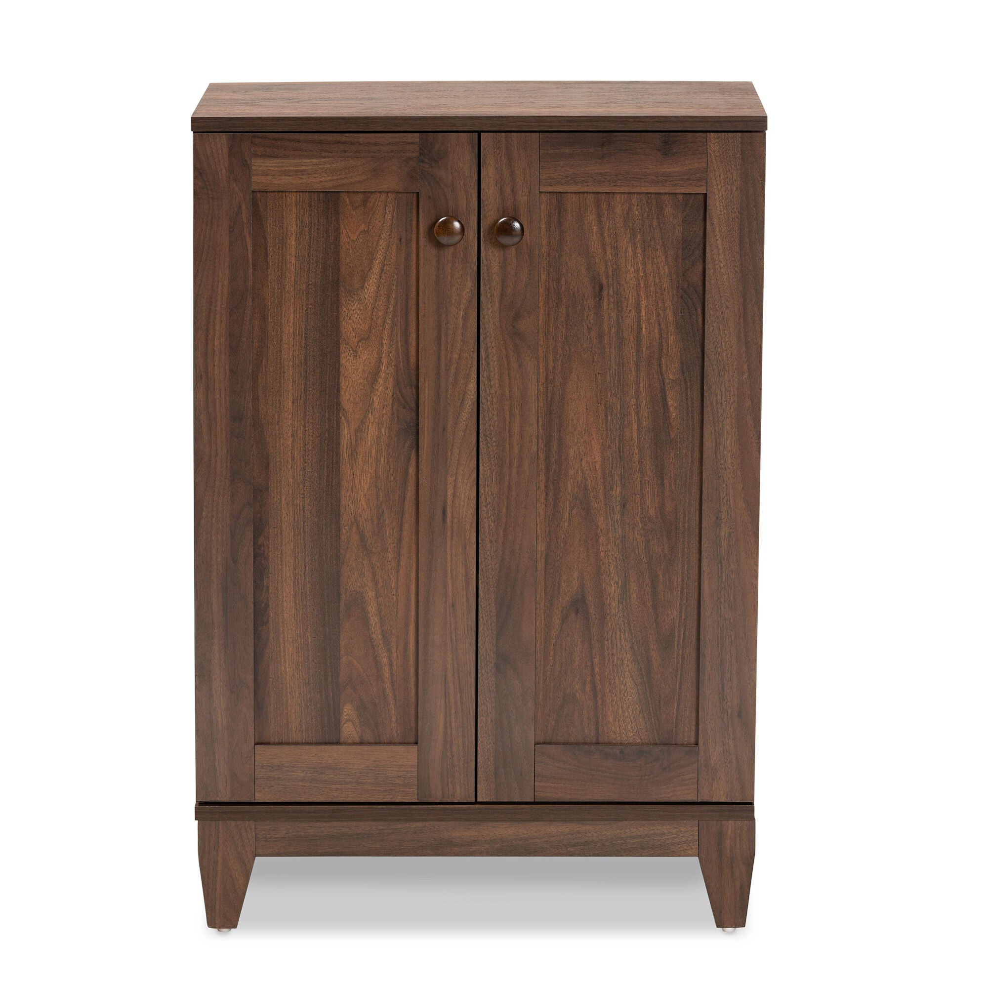 Nissa Modern and Contemporary Walnut Brown Finished Wood 2-Door Shoe Storage Cabinet, WALNUT BROWN, alternate image number 3