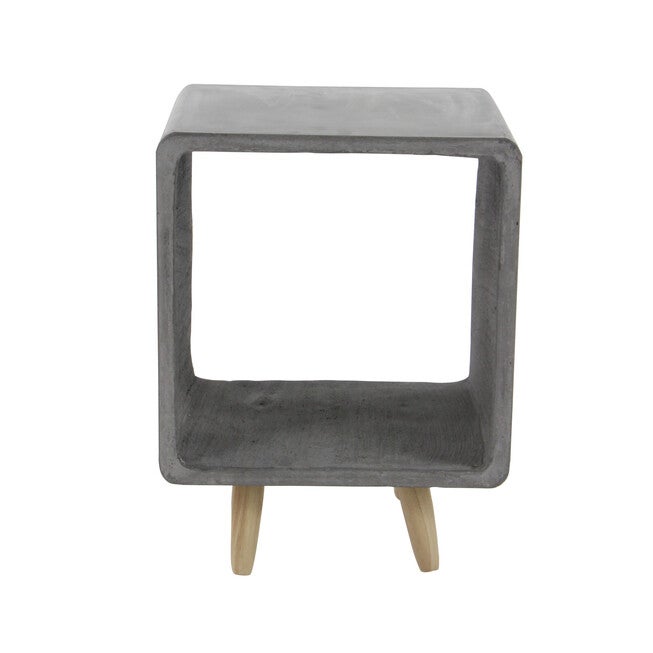 Grey Fiber Clay Industrial Outdoor Accent Table, , on-hover image number 1