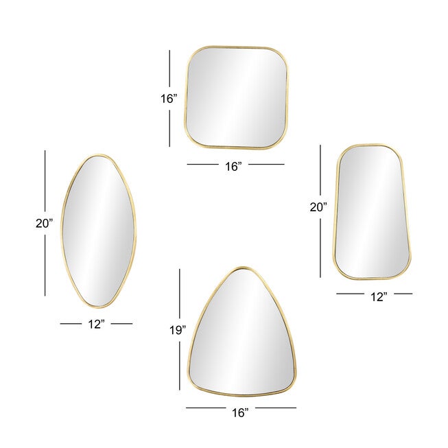 Cosmoliving By Cosmopolitan Set Of 4 Wall Mirror, , alternate image number 5