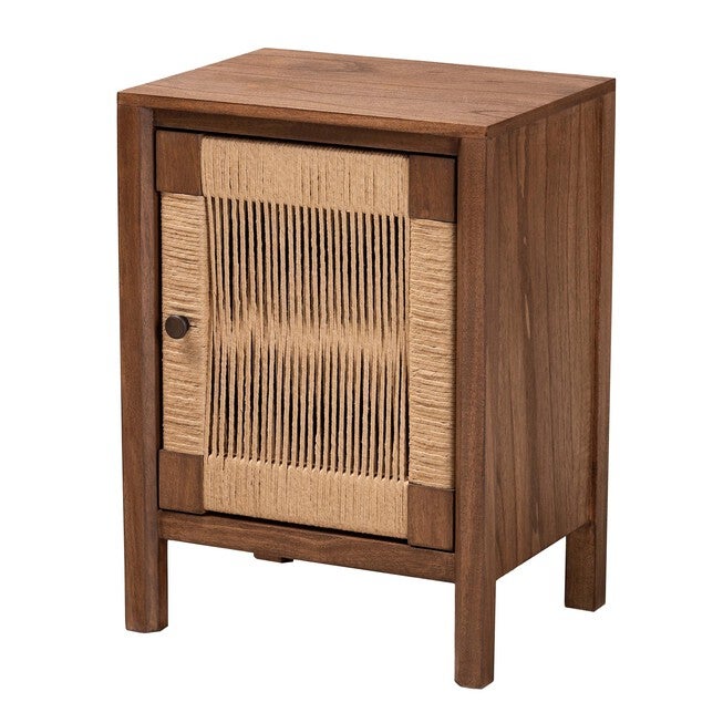 Holitz Modern Bohemian Walnut Brown Finished Bayur Wood Nightstand, BROWN, alternate image number 2