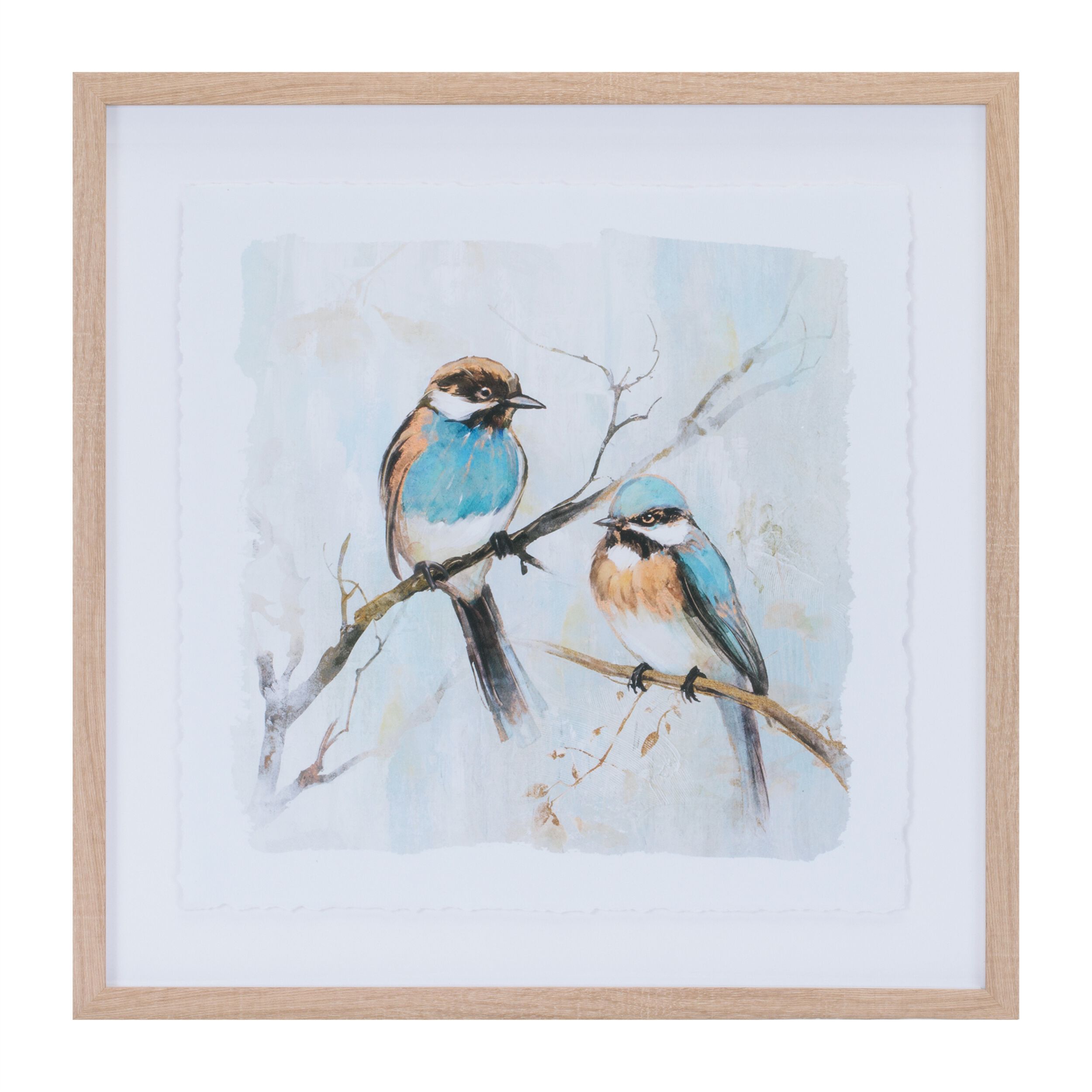 Framed Bird Couple Wall Print Set of 2, BLUE WHITE, alternate image number 3