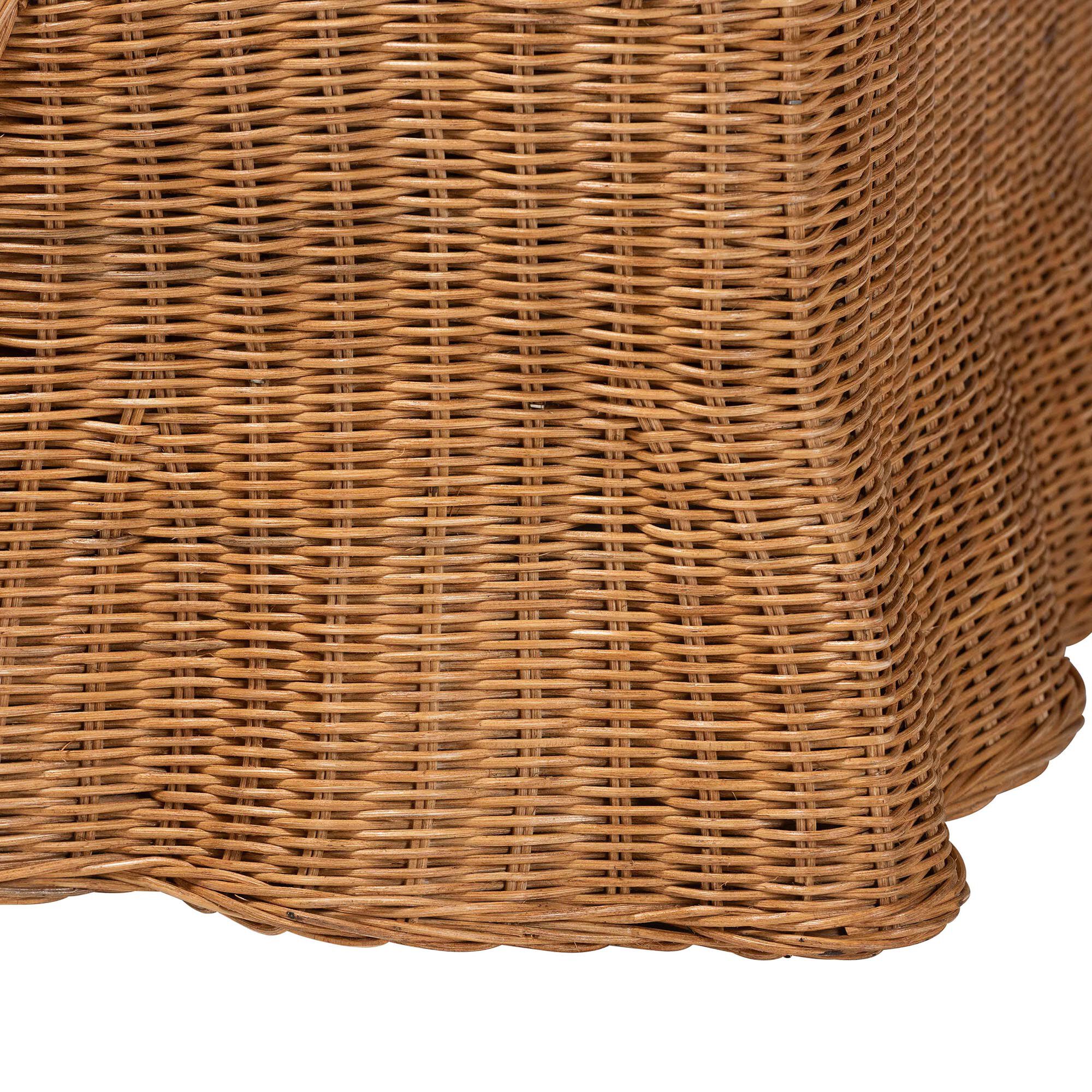 Belita Natural Rattan Pet Bed with Scalloped Base, 30.2 inches, HONEY, alternate image number 5