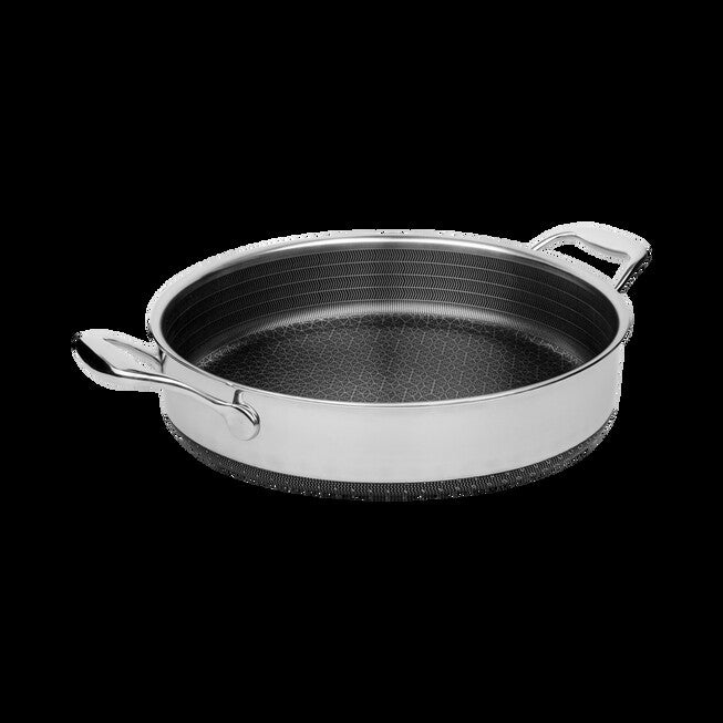 LIVWELL DiamondClad™ 5 Quart Hybrid Nonstick Stainless Steel Saute Pan and Lid, Dishwasher Safe, PFOA-free – Silver/Black, SILVER, alternate image number null