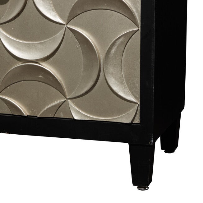 Modern Rectangular Black Wooden Crescent Moon Cabinet, 32 inchesH x 31 inchesL x 16 inchesW, , alternate image number 5