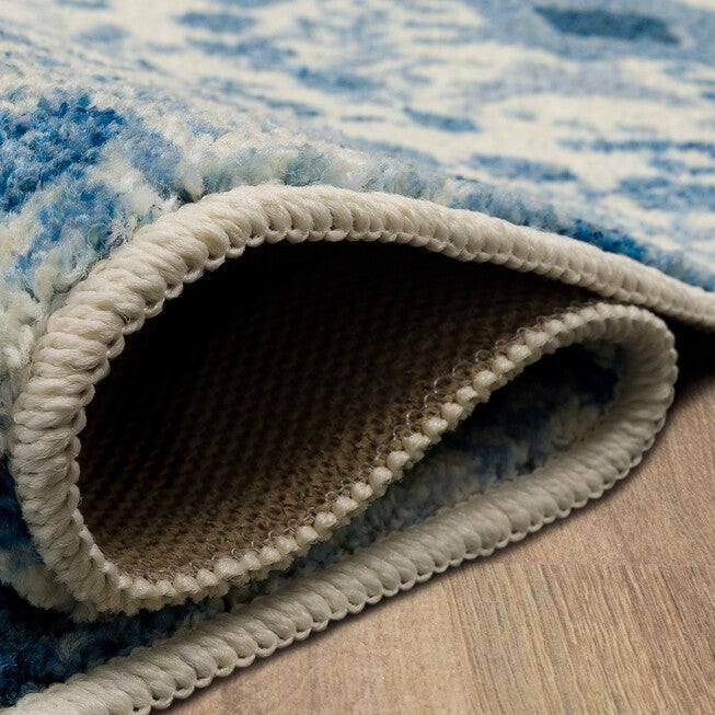 Damask Tile Navy Kitchen Rug, , alternate image number null