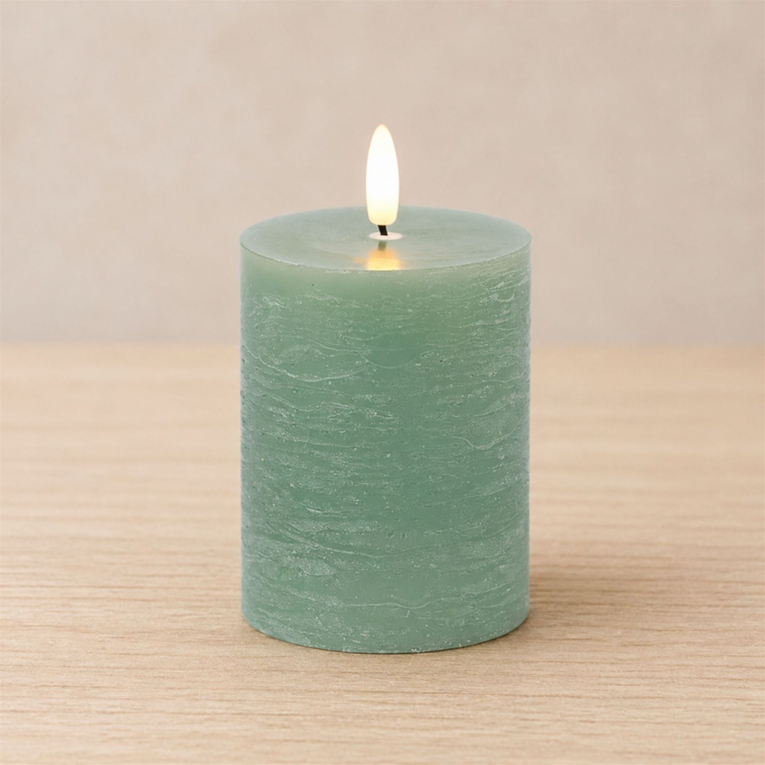 FIA Wick Green Pillar Candle (Set of 2), GREEN, alternate image number 1