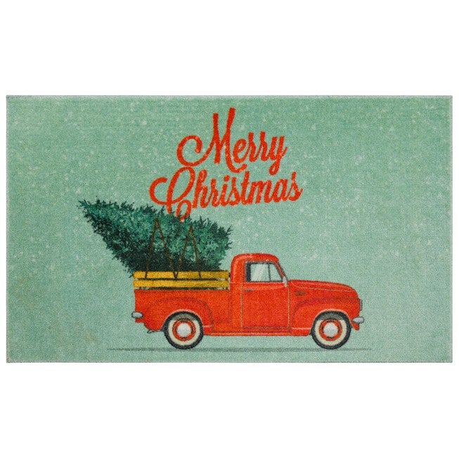 Merry Christmas Truck Kitchen Rug, MULTI, hi-res image number null